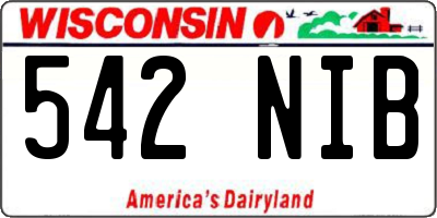 WI license plate 542NIB