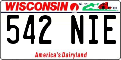 WI license plate 542NIE