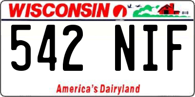 WI license plate 542NIF