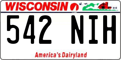 WI license plate 542NIH