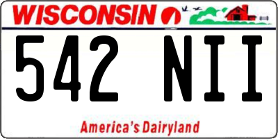WI license plate 542NII