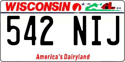WI license plate 542NIJ