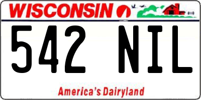 WI license plate 542NIL