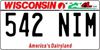 WI license plate 542NIM