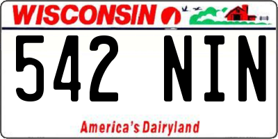 WI license plate 542NIN