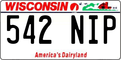 WI license plate 542NIP