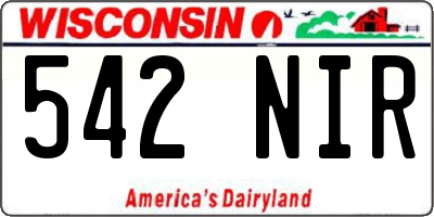 WI license plate 542NIR