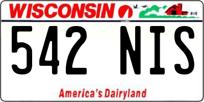 WI license plate 542NIS