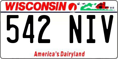 WI license plate 542NIV