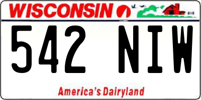 WI license plate 542NIW