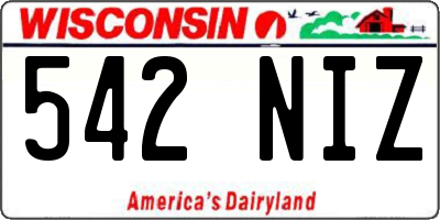 WI license plate 542NIZ