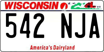 WI license plate 542NJA