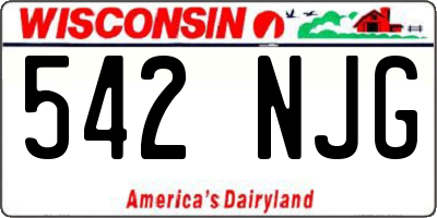 WI license plate 542NJG