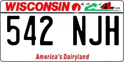 WI license plate 542NJH