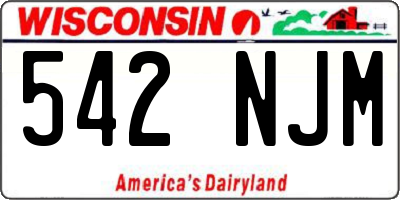 WI license plate 542NJM