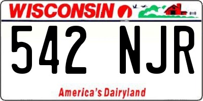 WI license plate 542NJR
