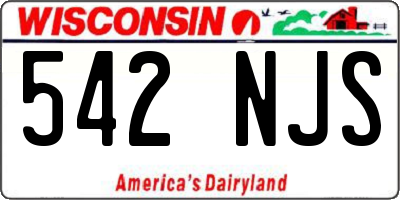WI license plate 542NJS
