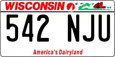 WI license plate 542NJU