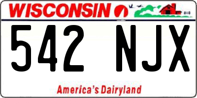 WI license plate 542NJX
