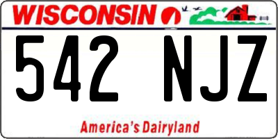 WI license plate 542NJZ