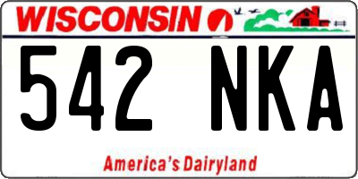 WI license plate 542NKA
