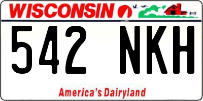 WI license plate 542NKH