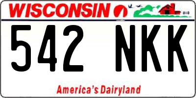 WI license plate 542NKK