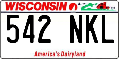 WI license plate 542NKL