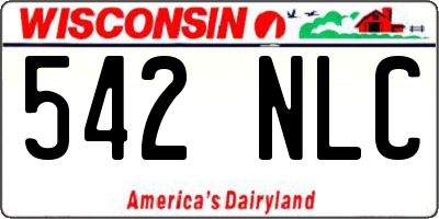 WI license plate 542NLC