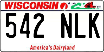 WI license plate 542NLK