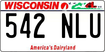WI license plate 542NLU