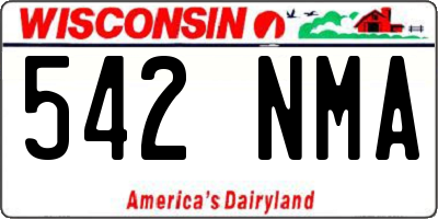 WI license plate 542NMA
