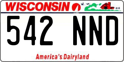 WI license plate 542NND
