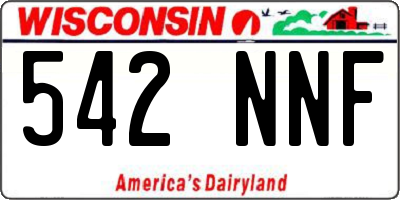 WI license plate 542NNF