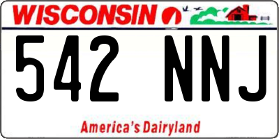 WI license plate 542NNJ