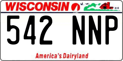 WI license plate 542NNP