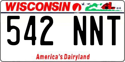 WI license plate 542NNT