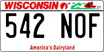 WI license plate 542NOF