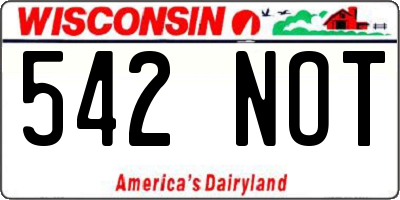 WI license plate 542NOT