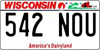 WI license plate 542NOU
