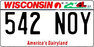 WI license plate 542NOY
