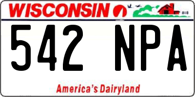 WI license plate 542NPA