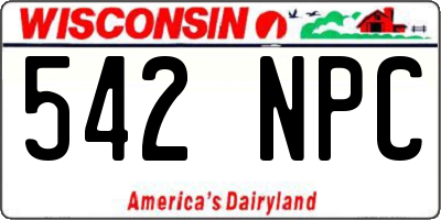 WI license plate 542NPC