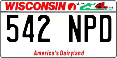 WI license plate 542NPD