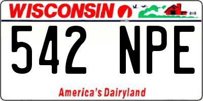 WI license plate 542NPE