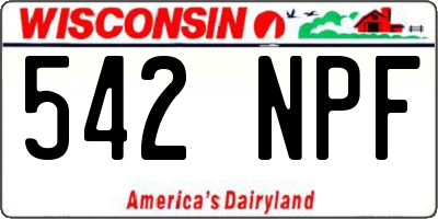 WI license plate 542NPF