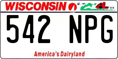 WI license plate 542NPG