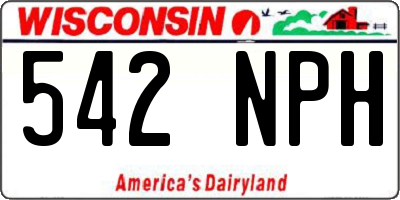 WI license plate 542NPH