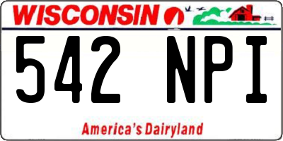 WI license plate 542NPI