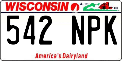 WI license plate 542NPK